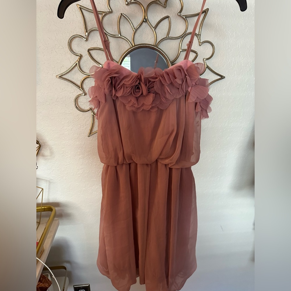Above the knee blush rose pink dress